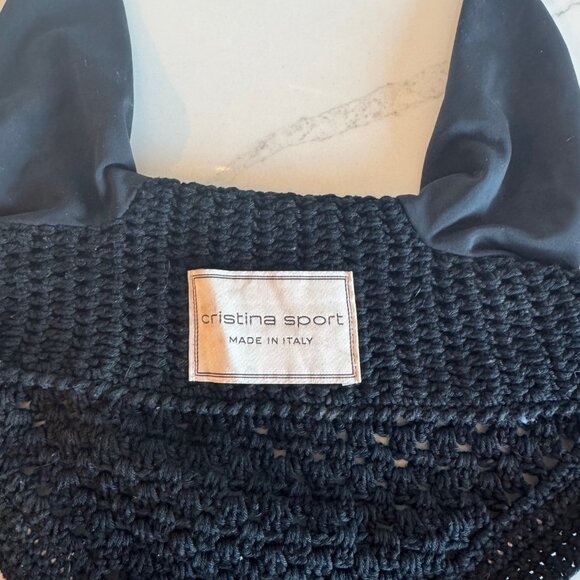 Cristina Sport Crotchet Competition Horse Bonnet Black Rhinestone Trim - Large - Picture 4 of 7